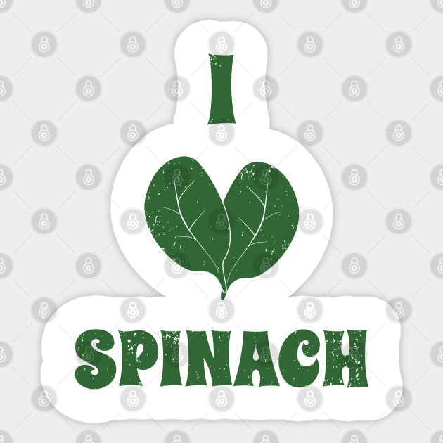 I Love Spinach Veggie Lovers Sticker by atomguy